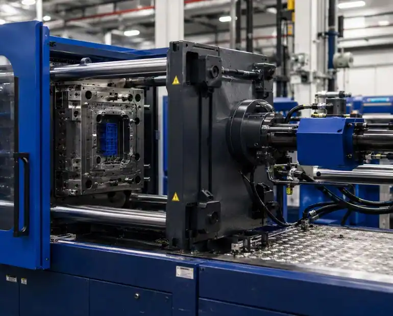 LCS Precision Molding injection molding machine producing custom plastic components